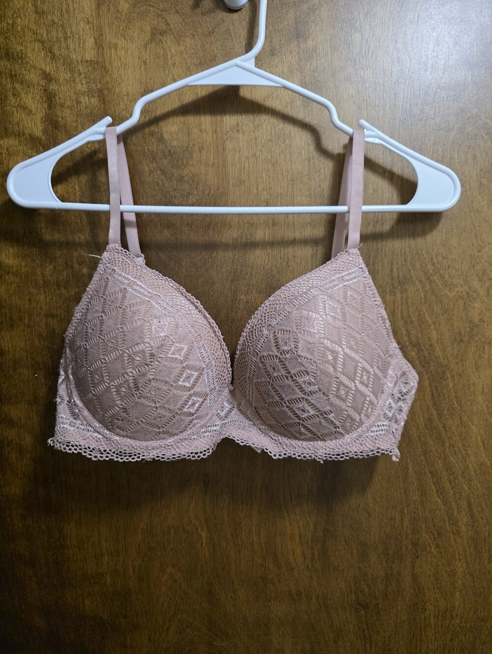 Adrienne Vittadini Lace Padded Bra - Blush Pink 36C